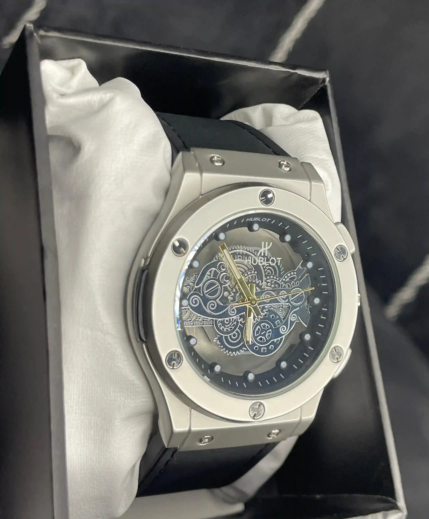 Hublot Skeleton Limited Edition - Silver Case with Black Dial